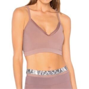 TRACK & BLISS Daydream - TWO SIDE SPORT BRA. Mauve & Snake Print . Size M